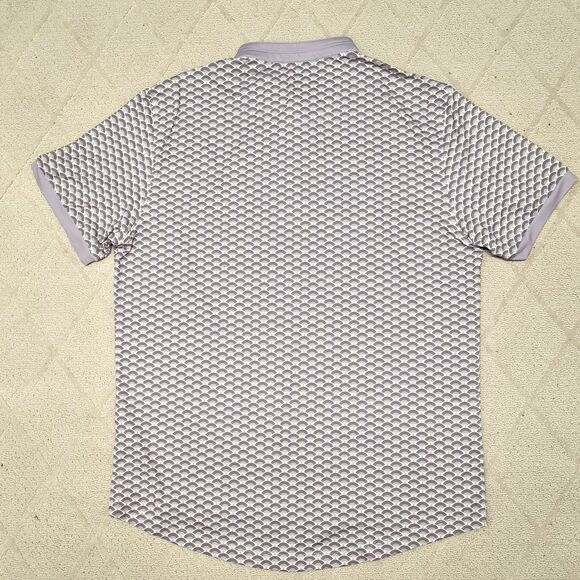 Mantra Catalyst Golf Polo Shirt Mens LARGE Geometric Stretch Blade Activewear - Picture 5 of 8